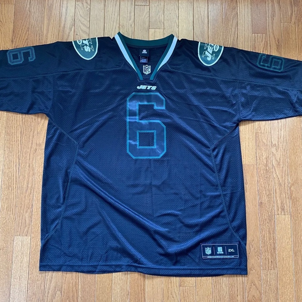 Rare Mens 2XL NFL NY Jets Mark Sanchez Black Sewn Jersey team apparel